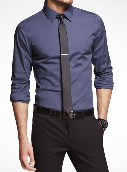 Male Graduation Combinations: Purple Shirt With Folded Sleeves